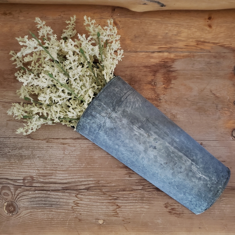 Metal Hanging Planter and Faux Flowers
